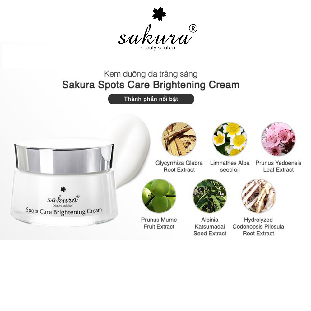 Kem dưỡng da trắng sáng Sakura Spots Care Brightening Cream mờ nám sạm 45g