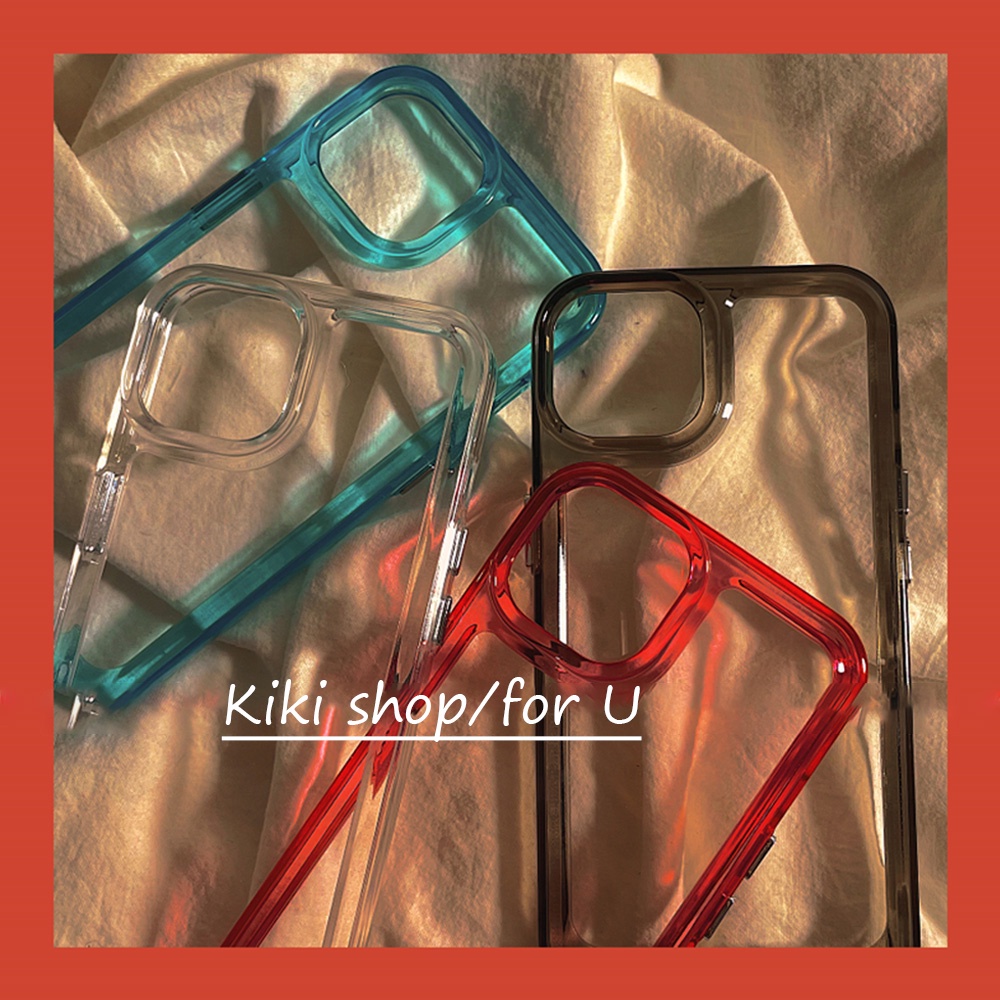 Ốp điện thoại TPU mềm chống va đập trong suốt khung màu thời trang thích hợp cho iPhone 13 12 11 PMax X Xs XR 8 7 Plus