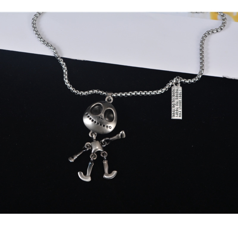 Dây Chuyền Mặt Đầu Lâu Ngoài Hành Tinh Bằng Thép Titan 2288