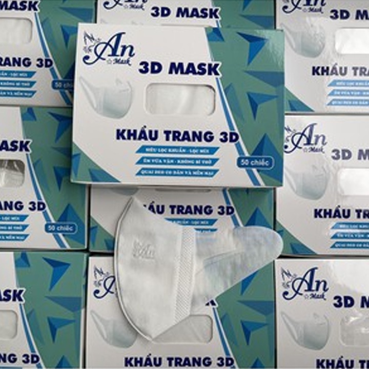 Khẩu trang 3D Mask An cao cấp công nghệ Nhật hộp đóng 50 cái chống bụi