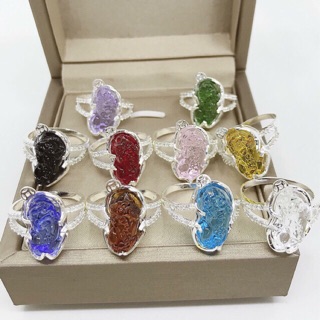 NHẪN TỲ HƯU NỮ ĐÁ THẠCH ANH BẠC TA CAO CẤP 925 KHÔNG PHAI MÀU