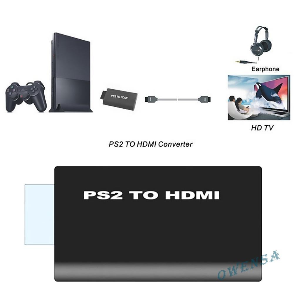 Ow  PS2 to HDMI Converter 1080P HD Audio Video Adapter Cable Support PS2 Model♥