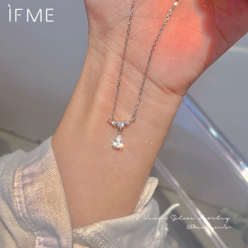 IF ME Vòng cổ   mặt trái tim đính đá pha lê thời trang đơn giản cho nữ