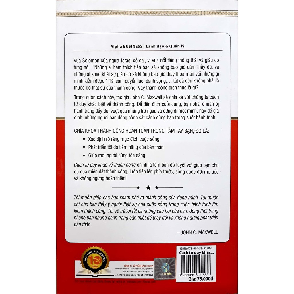 Sách AlphaBooks - Cách tư duy khác về thành công