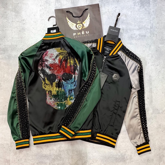 Jacket Bomber Phillip viền đinh hàng cao cấp có sẵn !!
