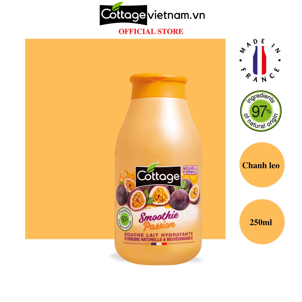Sữa tắm Cottage của Pháp, dung tích 250ml, hương Chanh Leo