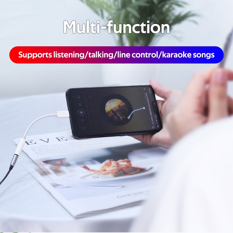 TBTIC Type C to 3.5mm jack Earphone Aux Adapter Audio Cable Compatible For iPhone Samsung Huawei Xiaomi