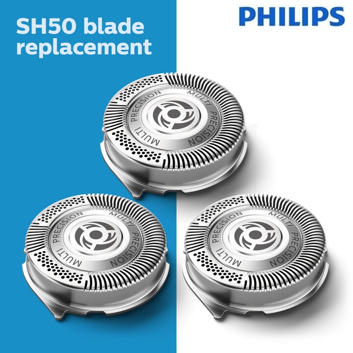 Bộ 3 lưỡi dao cạo râu Philips SH50  Serial 5000, AquaTouch, Serial 6000, PowerTouch,...- HÀNG CHÍNH HÃNG