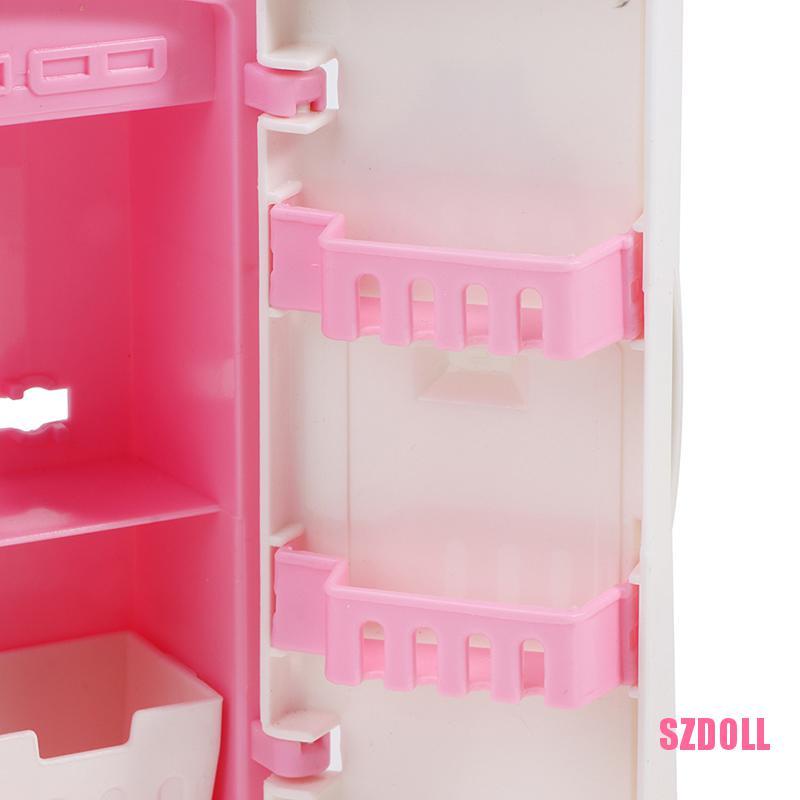 Tủ Lạnh Mini Bằng Nhựa Ts2Szdoll Tỉ Lệ 1/12 Trang Trí Nhà Búp Bê