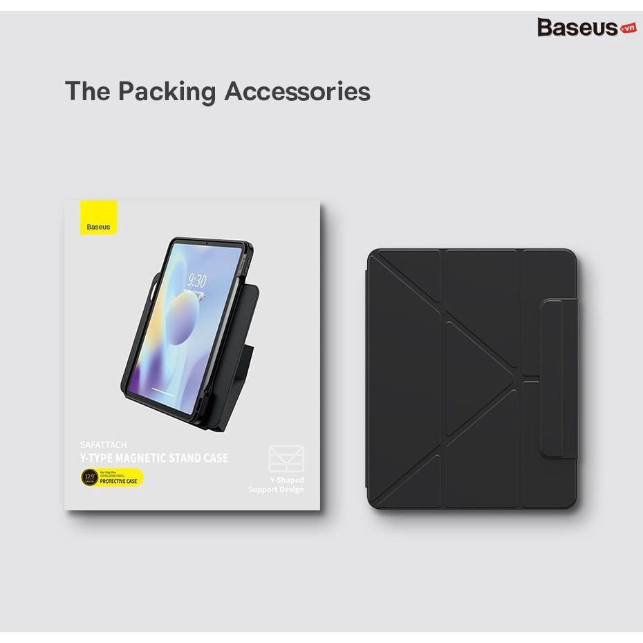 Bao Da Nam Châm Baseus Safattach Y-type Magnetic Stand Case For Pad Pro 11-inch Và 12.9-inch