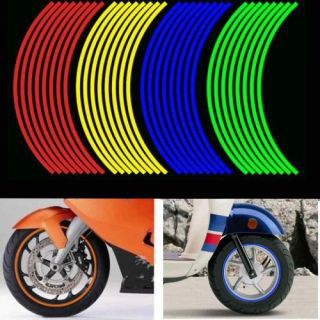 Bộ decal dán phản quang vành xe màu xanh dương