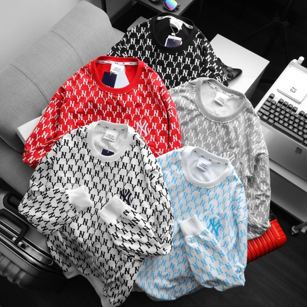 Áo thun nỉ unisex sweater monogram tay dài cho nam và nữ rất đẹp, co giãn 4 chiều mặc thu đông TPT Shop 2021ML06