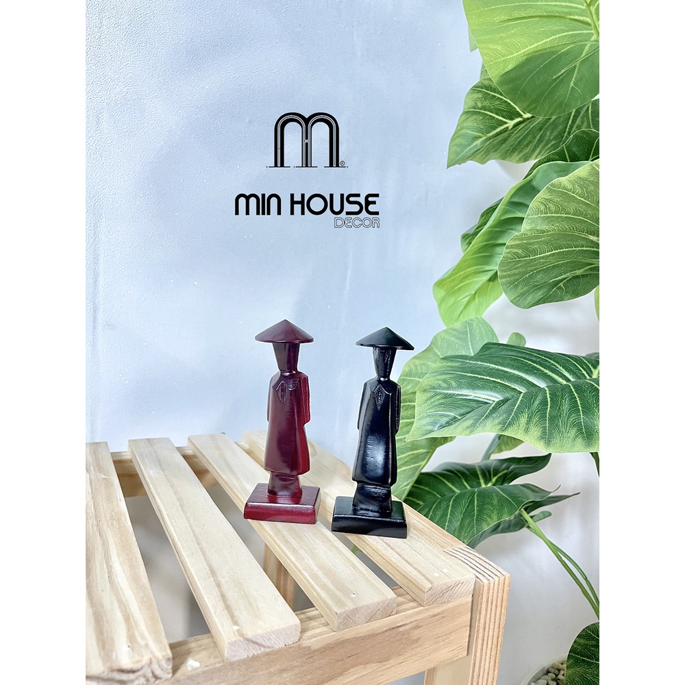 Tượng gỗ hình người trang trí, để bàn Min House Decor hàng sẵn đẹp-  độc -  lạ