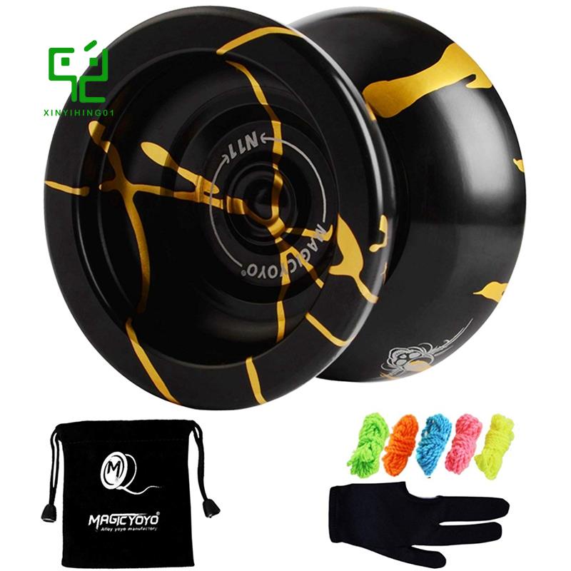 Đồ chơi yoyo 5 dây bằng hợp kim nhôm Magicyoyo N11 màu vàng đen