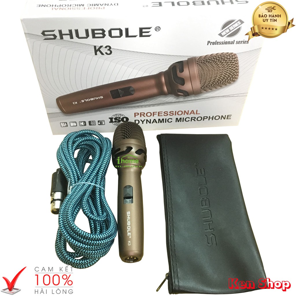 Micro karaoke Có Dây Shubole K3 (1 Mic) - Hàng Chính Hãng