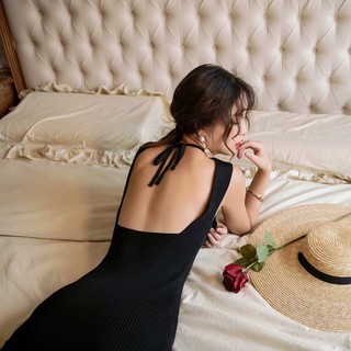 Đầm chữ a cổ v hở lưng thanh lịch cho nữ