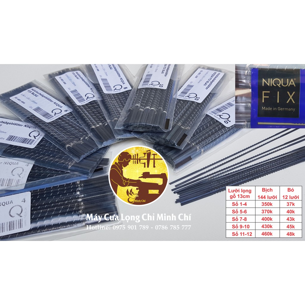 Lưỡi cưa lọng chỉ Đức - NIQUA Germany  Sử dụng cho cưa tay và cưa máy