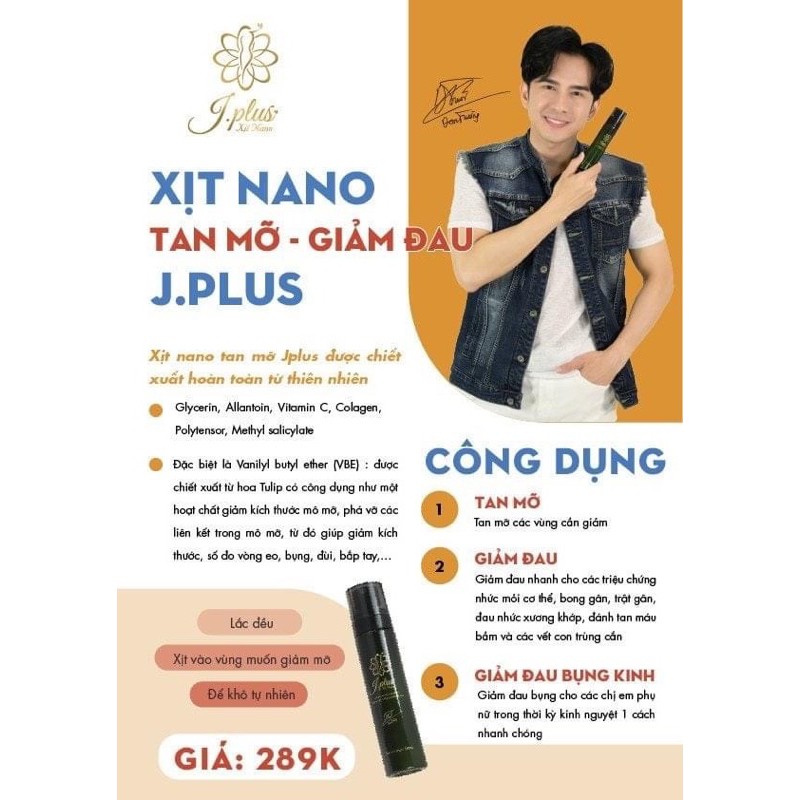 Jplus Xịt Tan Mỡ Nano, Giảm Cân CÔNG NGHỆ Hàn Quốc, Cam Kết Bởi ĐAN TRƯỜNG (TẶNG NỊCH BỤNG KHI MUA 2 CHAI TRỞ LÊN)