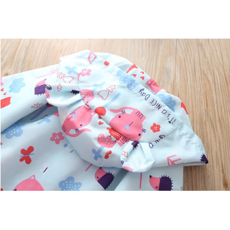 Áo khoác mèo xanh cho bé mặc ngoài trời ALICEKIDS - áo khoác chống nắng lớp lót cotton thoáng mát cho trẻ từ 10-35kg