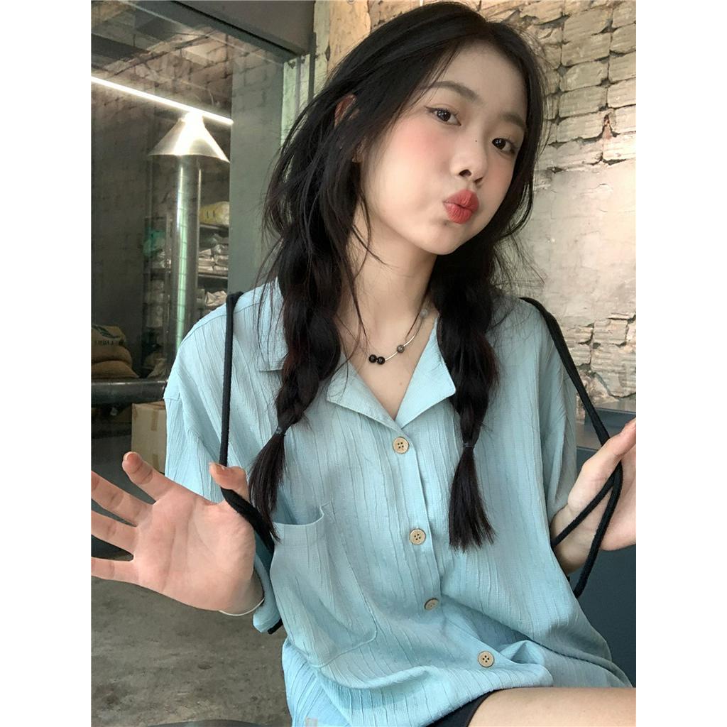 Áo Sơ Mi Dáng Rộng Ngắn Tay Thời Trang Mùa Hè Cá Tính 63079