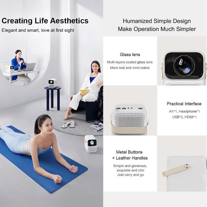 Máy Chiếu WANBO T6/ T6R MAX FULL HD 1080P WIFI 5G Tự Động Lấy Nét - Bản Quốc Tế - Bảo Hành 12 Thá