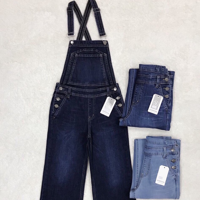 Yếm jeans nử ống rộng tua lai | BigBuy360 - bigbuy360.vn