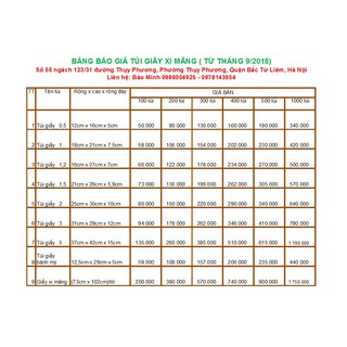 100 Túi giấy xi măng 1,5