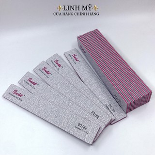 Dũa móng tay móng bột loại dày bản lớn - Dũa Scarlett Xám Vuông Độ Nhám 80/80