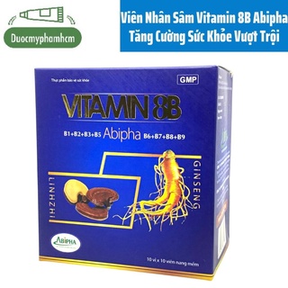 Viên Nhân Sâm Vitamin 8B Abipha - Tăng Cường và Bồi Bổ Sức Khỏe Vượt Trội- Hộp 100 viên