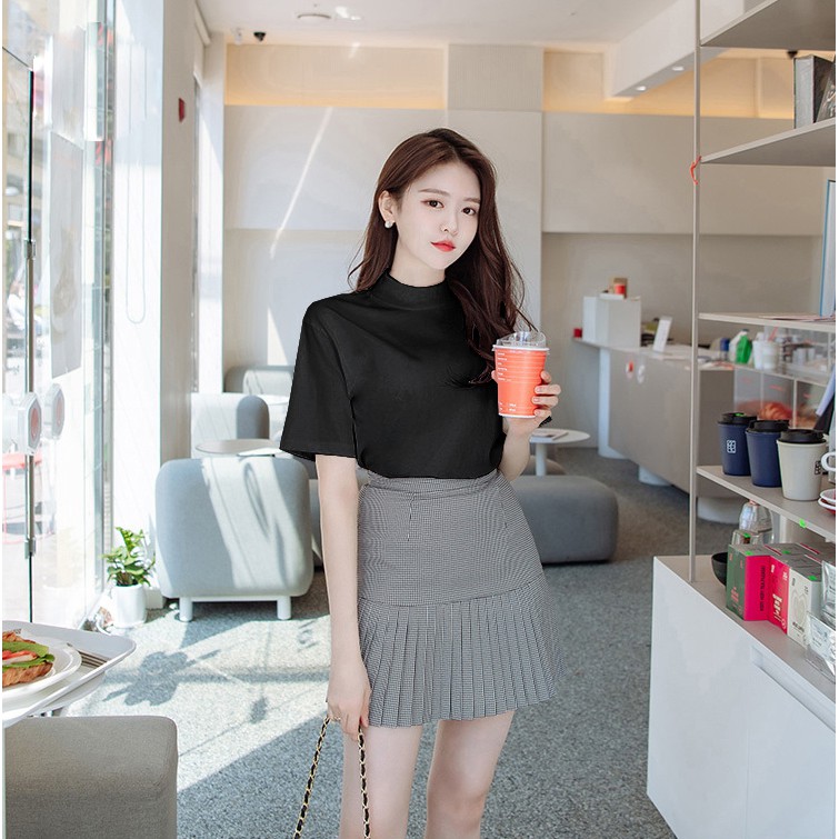 Áo Thun Nữ Cao Cấp Cổ Trụ Tay Lỡ Trơn Màu Cá Tính Kiểu Dáng Trẻ Trung Thời Trang Sugal TOP NU 001