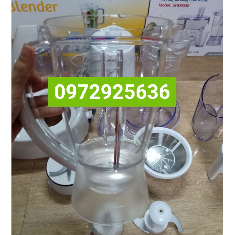 Phụ Kiện Máy Xay - Vỏ Cối To- Cốc Sinh Tố Máy Sunhouse Shd5338 Shd5339 Hàng Tách Bộ