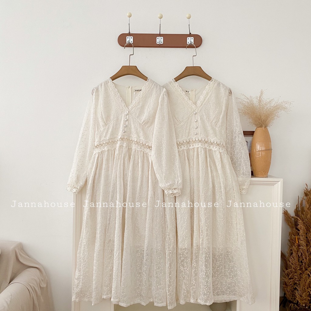 [Mã FATHANG5 giảm 10K đơn 50K] [HÀNG QCCC] - Váy ulzzang tiểu thư tay dài vintage - K05 - jannahouse | BigBuy360 - bigbuy360.vn