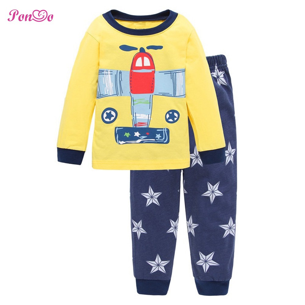 Bộ Đồ Ngủ Pijama Dài Tay In Hình Khủng Long Dễ Thương Cho Bé Trai (2-7 Tuổi)