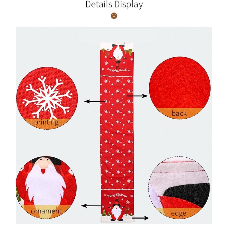 Khăn Trải Bàn Cà Phê Thêu Họa Tiết Phong Cách Giáng Sinh Châu Âu Trang Trí Bàn Ăn