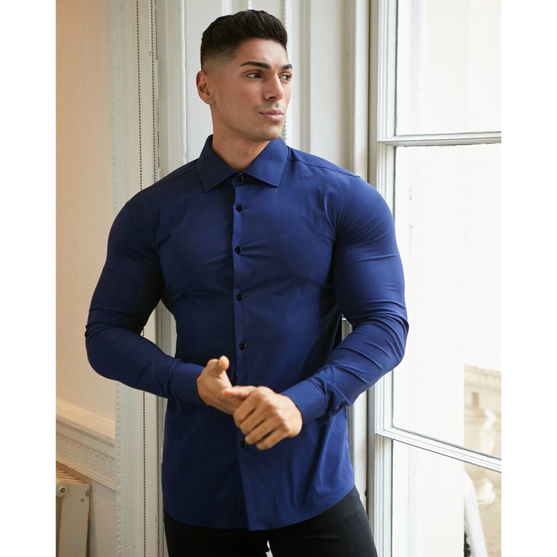 MỚI Áo thun thể thao tay dài cổ bẻ thoáng khí thời trang cho nam