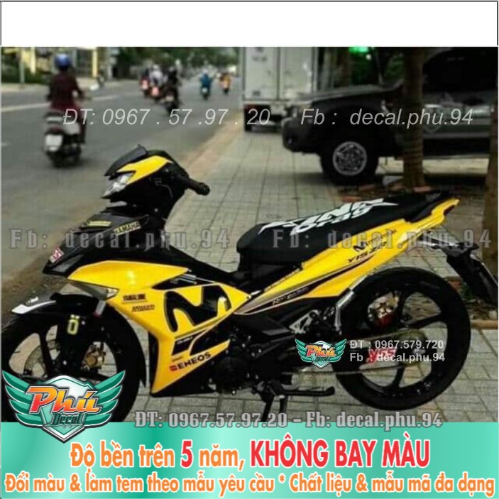 Tem rời Exciter 150 Movistar đen vàng (X)