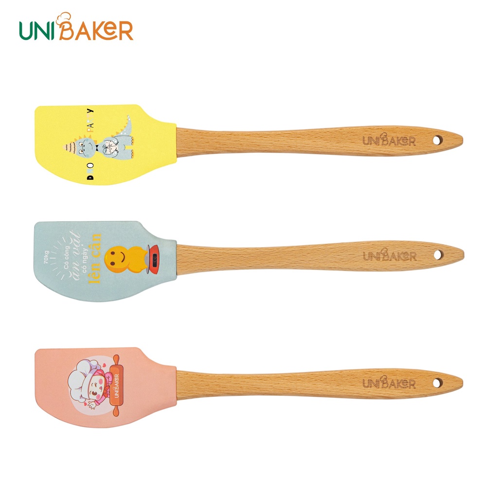 Phới silicon cán gỗ Unibaker