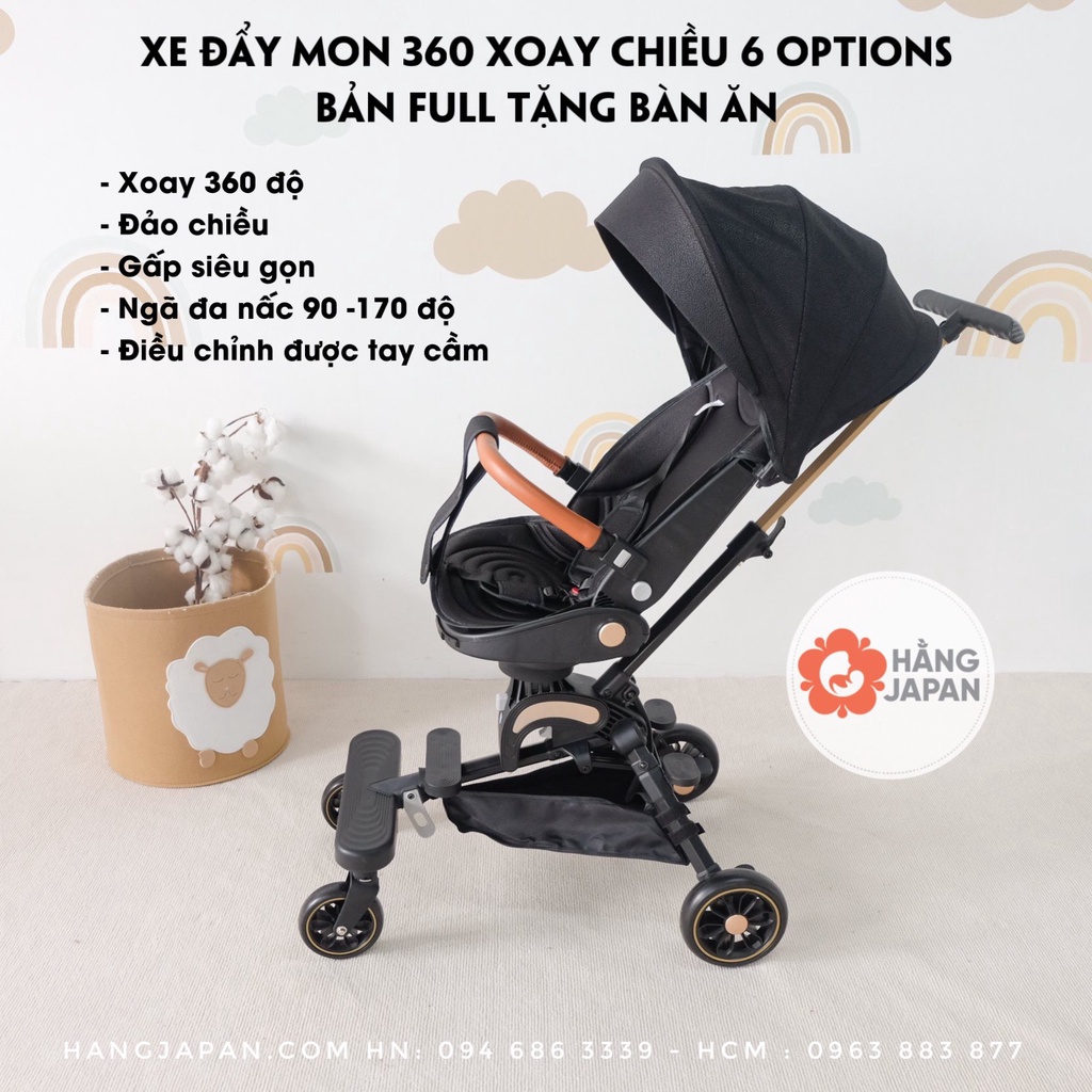 XE ĐẨY DU LỊCH GẤP GỌN MONMON 360