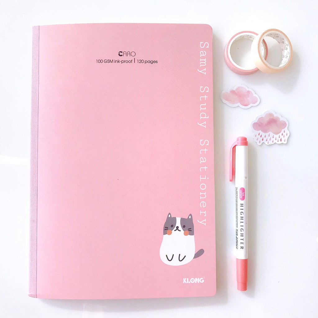 Combo 2 quyển sổ may gáy ruột Caro Klong khổ B5 120 trang 115 GSM làm Bullet Journal Take notes