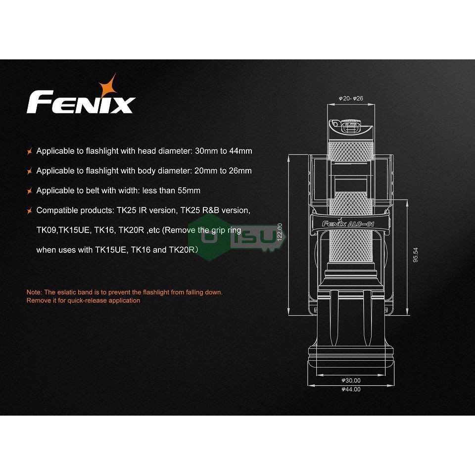 ĐẠI LÝ ĐỘC QUYỀN FENIX - Phụ kiện Fenix - ALC-01 - Quick release Belt Clip để đựng đèn pin