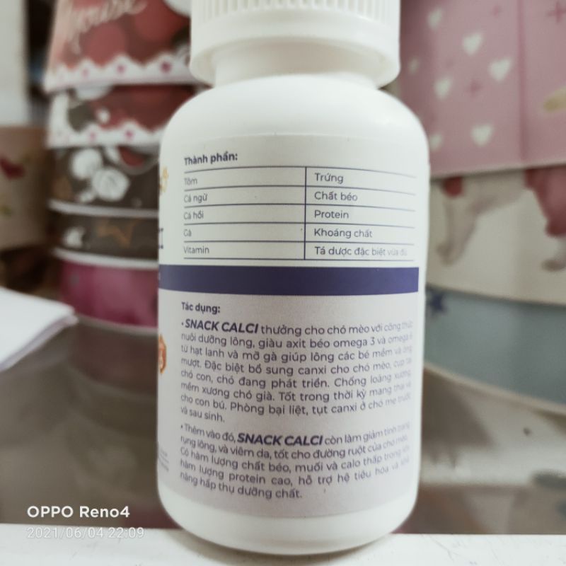 Canxi cho chó mèo SNACK CALCI hộp 120 viên, bổ sung canxi, omega 3, 6 chăm sóc da, lông, xương