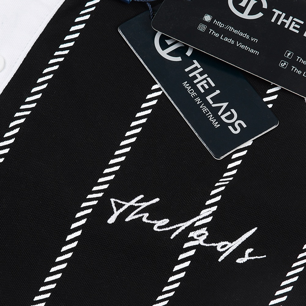 Áo Polo nam The Lads Vertical Stripes Raglan Regular fit chất liệu cotton dày dặn thoáng mát