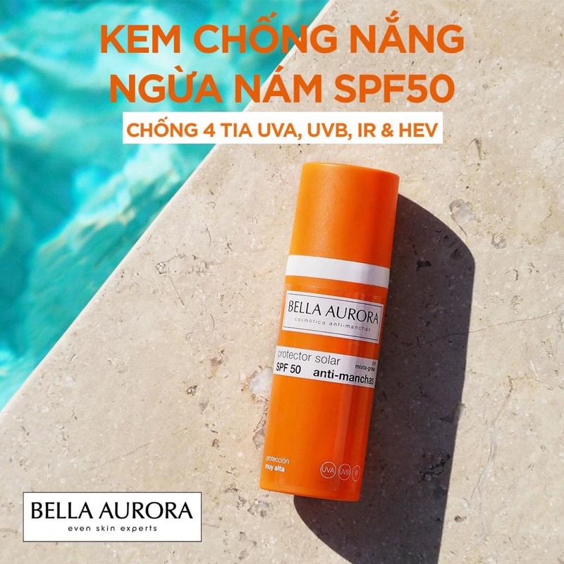 Kem chống nắng ngừa nám Bella Aurora SPF50 dành cho da hỗn hợp và da dầu