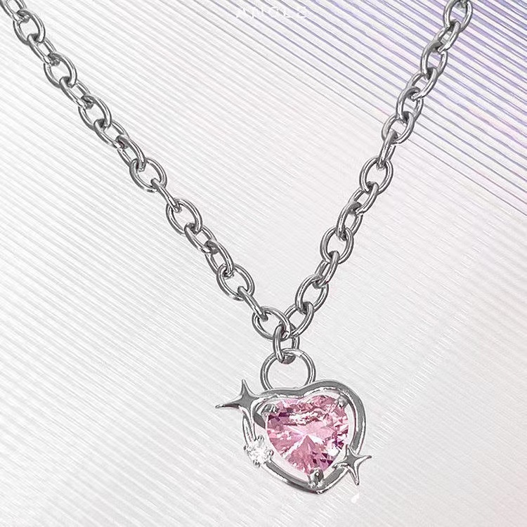 Vòng cổ Mặt Búp Bê Barbie Đính Đá Zircon Màu Hồng Đáng Yêu Mới