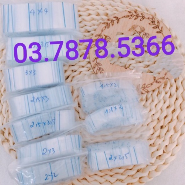 100 túi zíp bé KT 1,5x2cm đựg trang sức