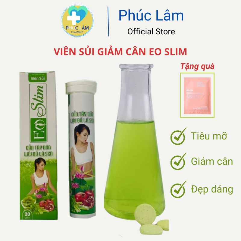 Viên sủi giảm cân thạch dứa cần tây EO SLIM hộp 20 viên hỗ trợ giảm cân an toàn hiệu quả