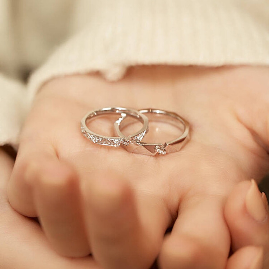 Nhẫn Đôi Bạc Dreamsilver, Nhẫn Cặp Marry Me Chỉnh Được Size ND027
