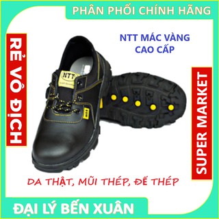 Giày Bảo hộ NTT đế kếp mác vàng cao cấp - Da thật siêu bền