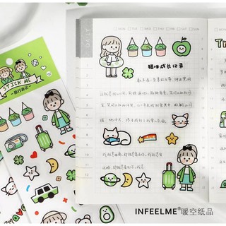 Set 2 miếng dán sticker hình cô gái dễ thương