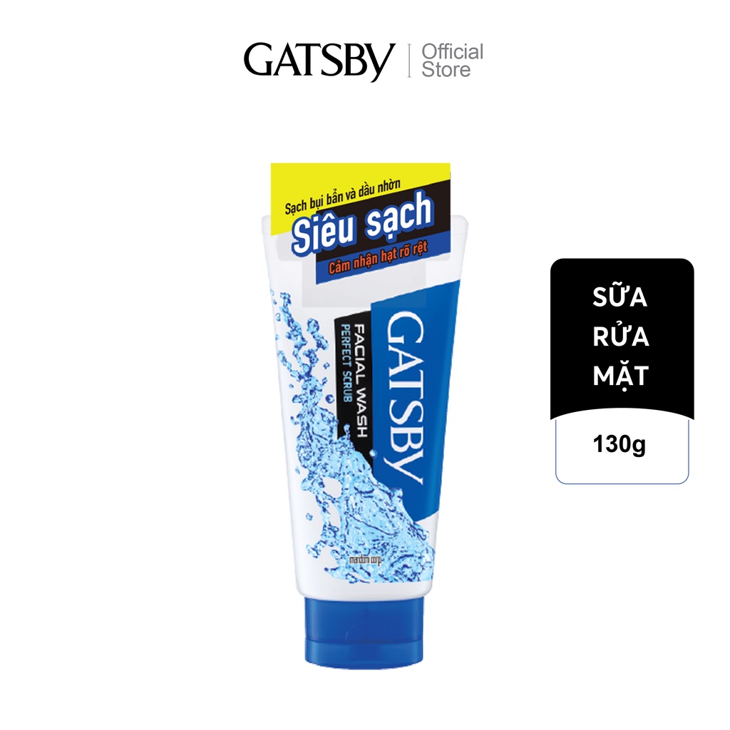 Sữa rửa mặt dạng hạt GATSBY Facial Wash Perfect Scrub Ol 130g/tuýp